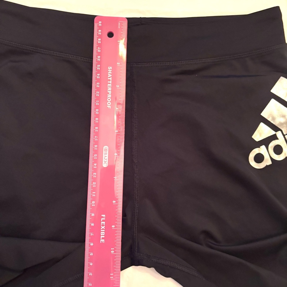 NWOT Adidas Black Silver Reflective Leggings Girls SZ XL 14 /16 - Picture 7 of 12